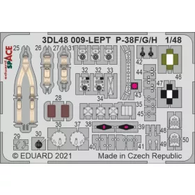   Eduard Accessories P-38G SPACE 1/48 for TAMIYA - SPACE 3D cockpit-részletező készlet