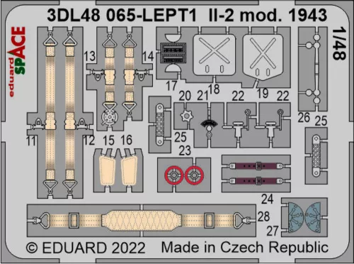 Eduard Accessories Il-2 mod. 1943 SPACE 1/48 - SPACE 3D cockpit-részletező készlet