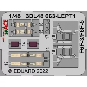   Eduard Accessories F6F-3 SPACE 1/48 - SPACE 3D cockpit-részletező készlet
