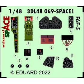   Eduard Accessories F6F-5 SPACE 1/48 - SPACE 3D cockpit-részletező készlet