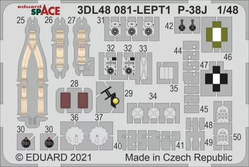 Eduard Accessories P-38J SPACE - SPACE 3D cockpit-részletező készlet