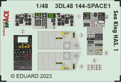 Eduard Accessories Sea King HAS.1 SPACE 1/48 AIRFIX - SPACE 3D cockpit-részletező készlet