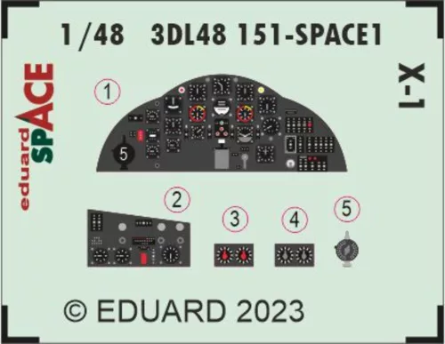 Eduard Accessories X-1 SPACE 1/48 - SPACE 3D cockpit-részletező készlet