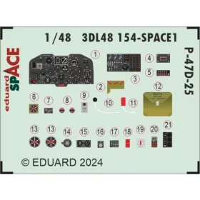   Eduard Accessories P-47D-25 SPACE 1/48 - SPACE 3D cockpit-részletező készlet