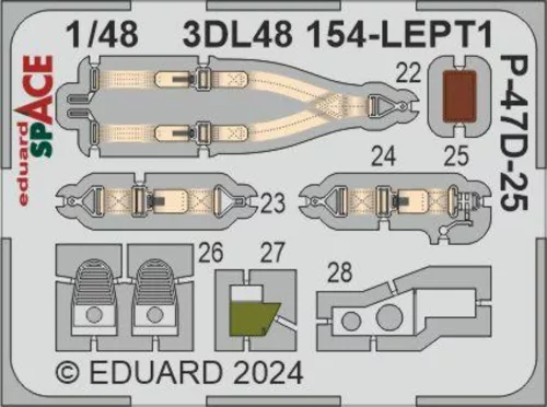 Eduard Accessories P-47D-25 SPACE 1/48 - SPACE 3D cockpit-részletező készlet