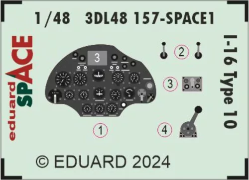 Eduard Accessories I-16 Type 10 SPACE 1/48 EDUARD - SPACE 3D cockpit-részletező készlet