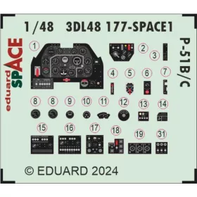   Eduard Accessories P-51B/C SPACE  EDUARD - SPACE 3D cockpit-részletező készlet