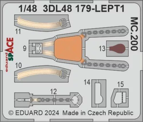 Eduard Accessories MC.200 SPACE  ITALERI - SPACE 3D cockpit-részletező készlet
