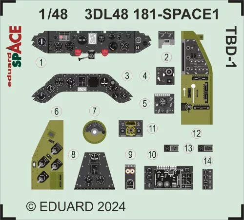 Eduard Accessories TBD-1 SPACE  HOBBY BOSS - SPACE 3D cockpit-részletező készlet