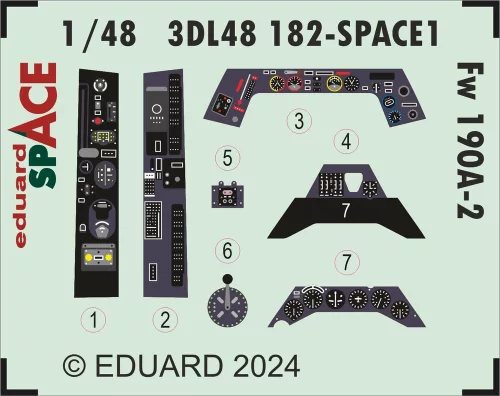 Eduard Accessories Fw 190A-2 SPACE  EDUARD - SPACE 3D cockpit-részletező készlet