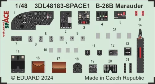 Eduard Accessories B-26B Marauder SPACE  ICM - SPACE 3D cockpit-részletező készlet