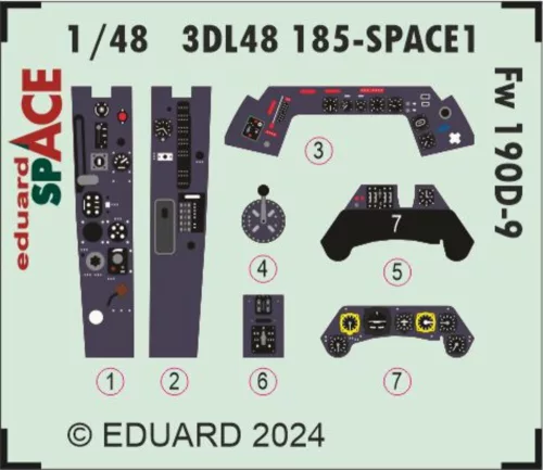 Eduard Accessories Fw 190D-9 SPACE 1048 - SPACE 3D cockpit-részletező készlet
