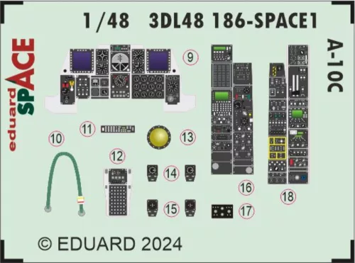 Eduard Accessories A-10C SPACE - SPACE 3D cockpit-részletező készlet