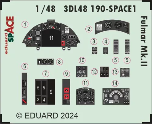 Eduard Accessories Fulmar Mk.II SPACE - SPACE 3D cockpit-részletező készlet