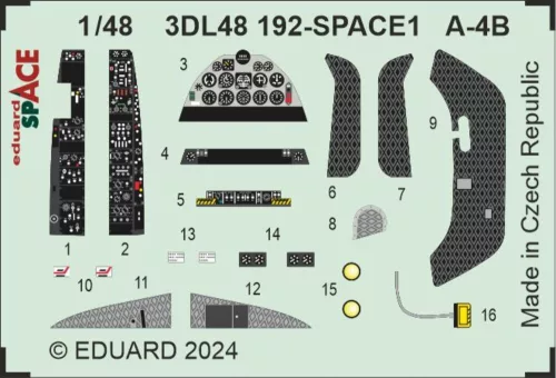 Eduard Accessories A-4B SPACE - SPACE 3D cockpit-részletező készlet