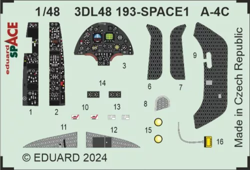 Eduard Accessories A-4C SPACE - SPACE 3D cockpit-részletező készlet