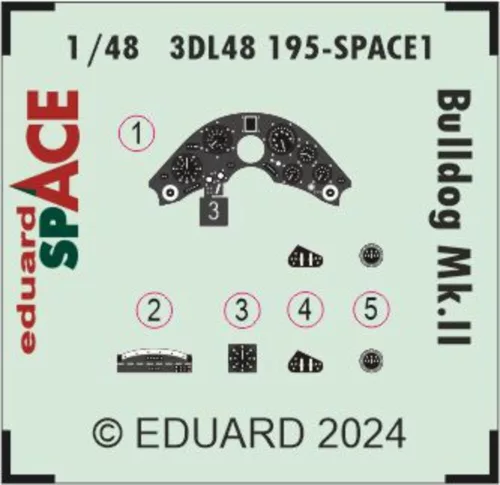 Eduard Accessories Bulldog Mk.II SPACE - SPACE 3D cockpit-részletező készlet