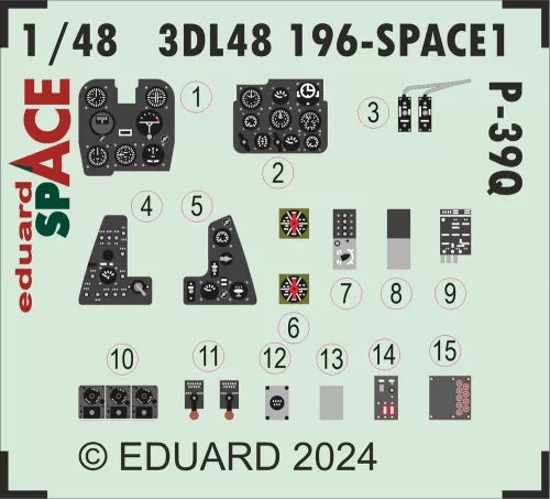Eduard Accessories P-39Q SPACE  ARMA HOBBY - SPACE 3D cockpit-részletező készlet