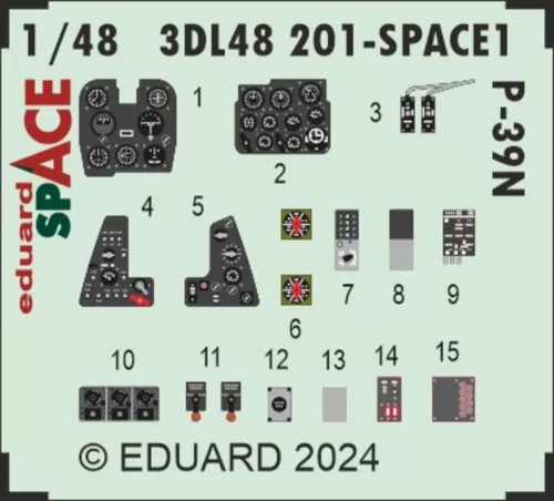 Eduard Accessories P-39N SPACE - SPACE 3D cockpit-részletező készlet