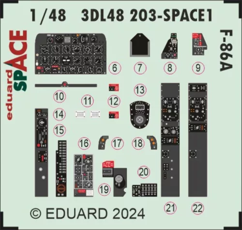 Eduard Accessories F-86A SPACE  CLEAR PROP - SPACE 3D cockpit-részletező készlet