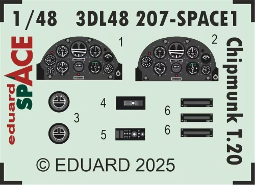 Eduard Accessories Chipmunk T.20 SPACE   AIRFIX - SPACE 3D cockpit-részletező készlet