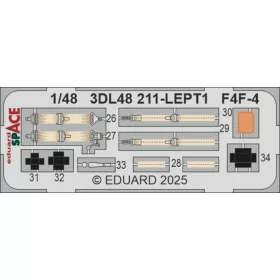   Eduard Accessories F4F-4 SPACE  ACADEMY - SPACE 3D cockpit-részletező készlet