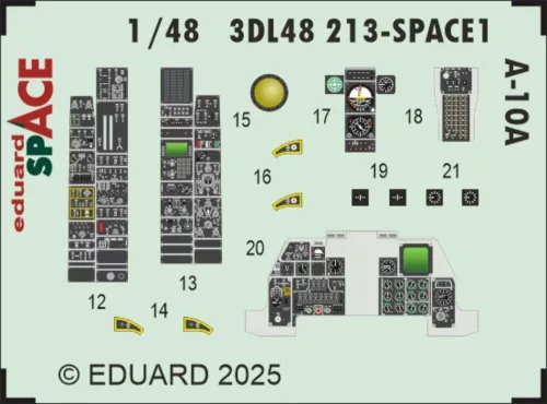 Eduard Accessories A-10A SPACE  GREAT WALL HOBBY - SPACE 3D cockpit-részletező készlet