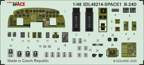 Eduard Accessories B-24D SPACE  HOBBY BOSS - SPACE 3D cockpit-részletező készlet