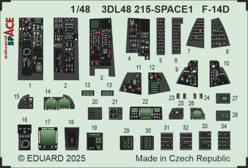 Eduard Accessories F-14D SPACE  GREAT WALL HOBBY - SPACE 3D cockpit-részletező készlet