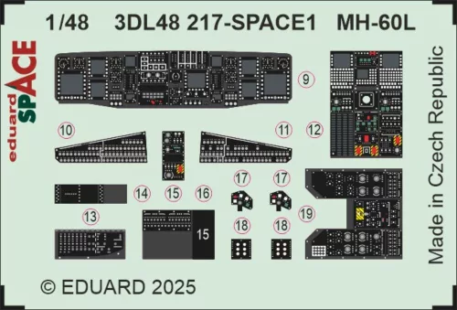Eduard Accessories MH-60L SPACE  ICM - SPACE 3D cockpit-részletező készlet