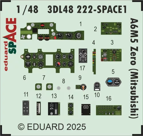Eduard Accessories A6M5 Zero (Mitsubishi) SPACE  EDUARD - SPACE 3D cockpit-részletező készlet