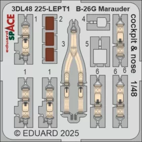   Eduard Accessories B-26G Marauder cockpit & nose SPACE  ICM - SPACE 3D cockpit-részletező készlet