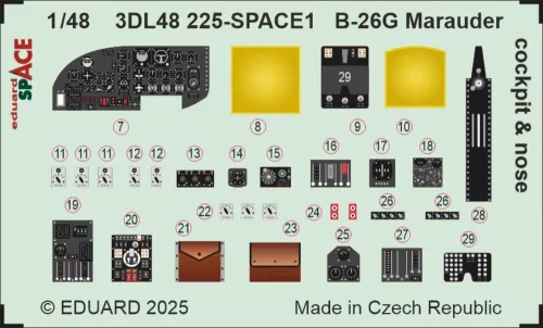 Eduard Accessories B-26G Marauder cockpit & nose SPACE  ICM - SPACE 3D cockpit-részletező készlet