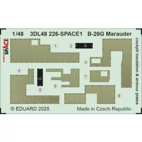   Eduard Accessories B-26G Marauder cockpit insulation & armour plates SPACE  ICM - SPACE 3D cockpit-részletező készlet