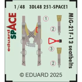   Eduard Accessories MiG-21F-13 seatbelts SPACE 1/48 for Eduard - SPACE 3D biztonságiöv-készlet