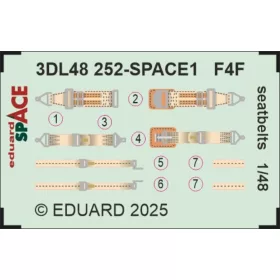   Eduard Accessories F4F seatbelts SPACE 1/48 for Eduard - SPACE 3D biztonságiöv-készlet