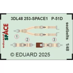   Eduard Accessories P-51D seatbelts SPACE 1/48 for Eduard - SPACE 3D biztonságiöv-készlet