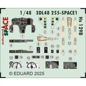   Eduard Accessories Hs 129B SPACE for Takom - SPACE 3D cockpit-részletező készlet