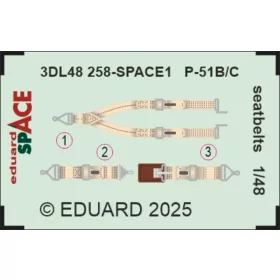   Eduard Accessories P-51B/C seatbelts SPACE - SPACE 3D biztonságiöv-készlet