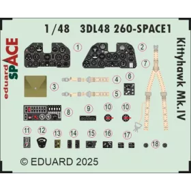   Eduard Accessories Kittyhawk Mk.IV SPACE for Eduard - SPACE 3D cockpit-részletező készlet