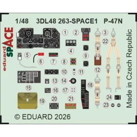   Eduard Accessories P-47N SPACE for Miniart - SPACE 3D cockpit-részletező készlet