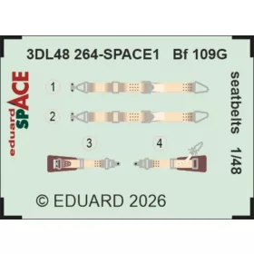   Eduard Accessories Bf 109G seatbelts SPACE - SPACE 3D biztonságiöv-készlet