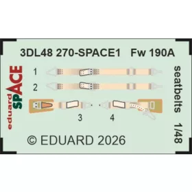   Eduard Accessories Fw 190A seatbelts SPACE - SPACE 3D biztonságiöv-készlet