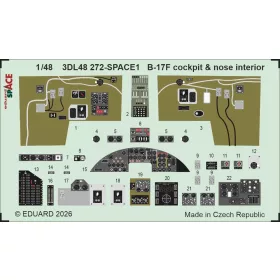   Eduard Accessories B-17F cockpit & nose interior SPACE for Revell - B-17F cockpit- és orr-belsőtér – SPACE 3D belsőtér-részletező készlet, Revell maketthez