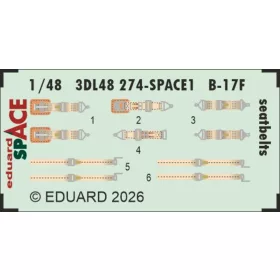   Eduard Accessories B-17F seatbelts SPACE for Revell - SPACE 3D biztonságiöv-készlet