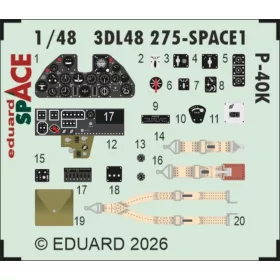   Eduard Accessories P-40K SPACE for Eduard - SPACE 3D cockpit-részletező készlet