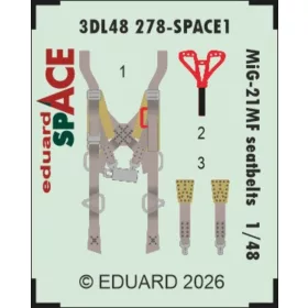   Eduard Accessories MiG-21MF seatbelts SPACE - SPACE 3D biztonságiöv-készlet