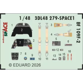   Eduard Accessories Bf 109F-2 SPACE for Eduard - SPACE 3D cockpit-részletező készlet