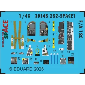   Eduard Accessories F/A-18C SPACE 1/48 for Eduard / Kinetic - SPACE 3D cockpit-részletező készlet, Eduard/Kinetic makettekhez