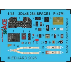   Eduard Accessories P-47M SPACE 1/48 for Tamiya - SPACE 3D cockpit-részletező készlet